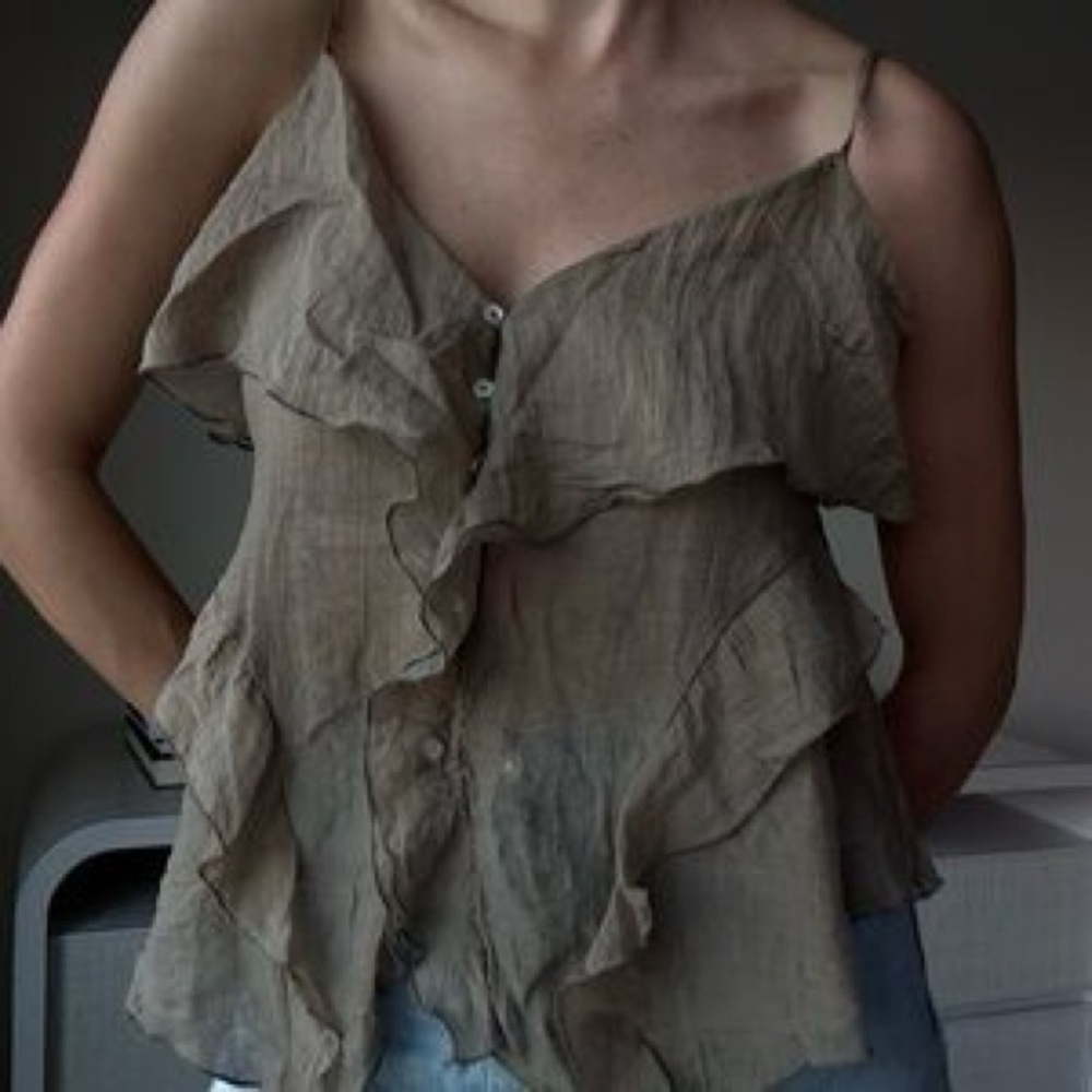 ZARA Sheer Ruffled Cami